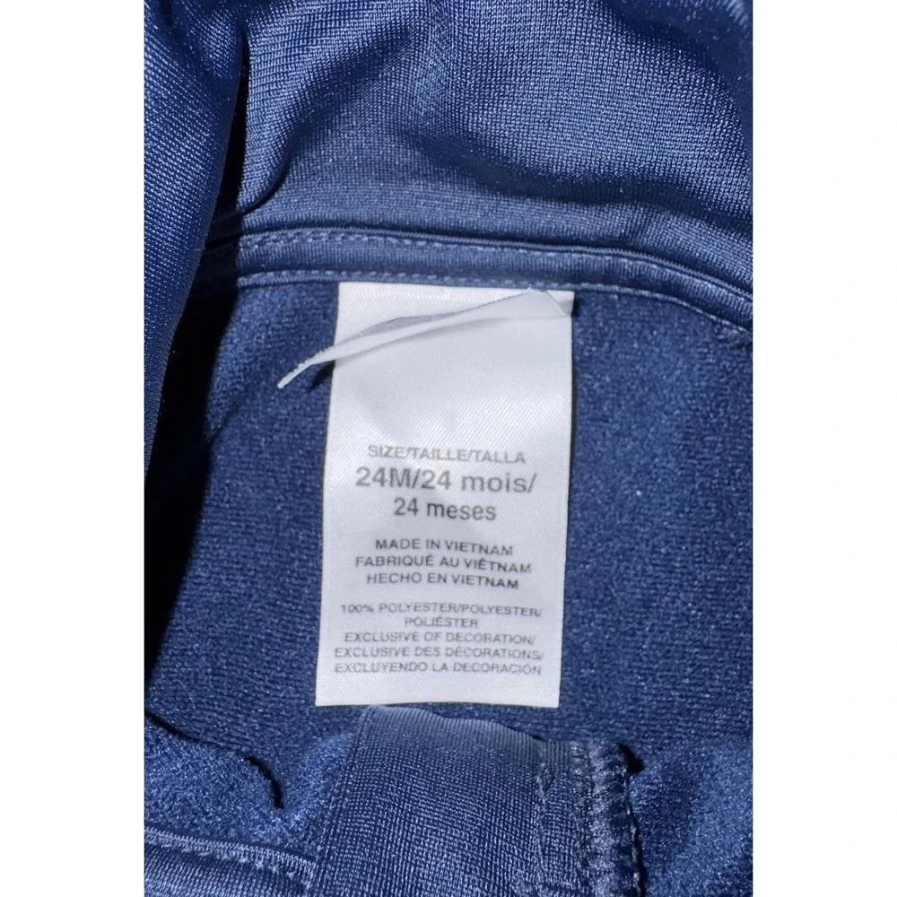 Adidas Toddler Track Jacket 24 Months Navy Blue Full Zip 3-Stripe